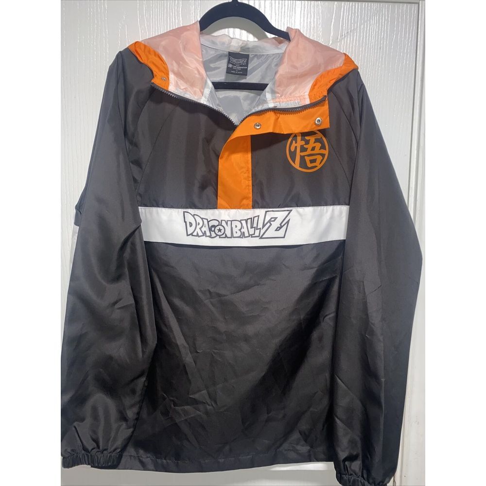 Dragon Ball Z Lightweight Windbreaker‎ Jacket Hooded mid Zipper with pockets Lge